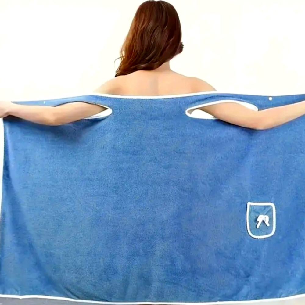 💙 New Wrap Around Bath Towel  Best Fitting Sizes M&L Blue